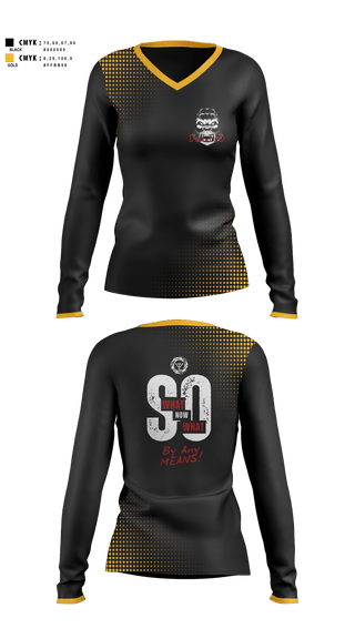 Womens Long Sleeve Vneck Shirt, TUNNEL VIZION, Spirit Store, Teamtime, Team time, sublimation, custom sports apparel, team uniforms, spirit wear, spiritwear, sports uniforms, custom shirts, team store, custom team store, fundraiser sports, apparel fundraiser