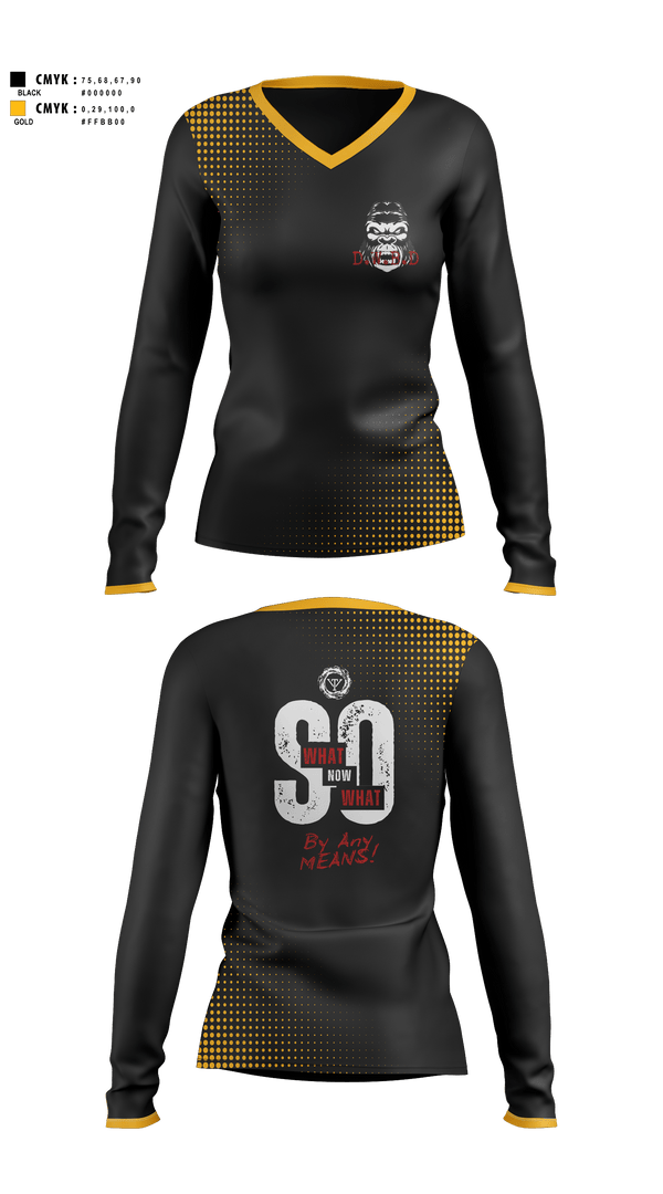 Womens Long Sleeve Vneck Shirt, TUNNEL VIZION, Spirit Store, Teamtime, Team time, sublimation, custom sports apparel, team uniforms, spirit wear, spiritwear, sports uniforms, custom shirts, team store, custom team store, fundraiser sports, apparel fundraiser