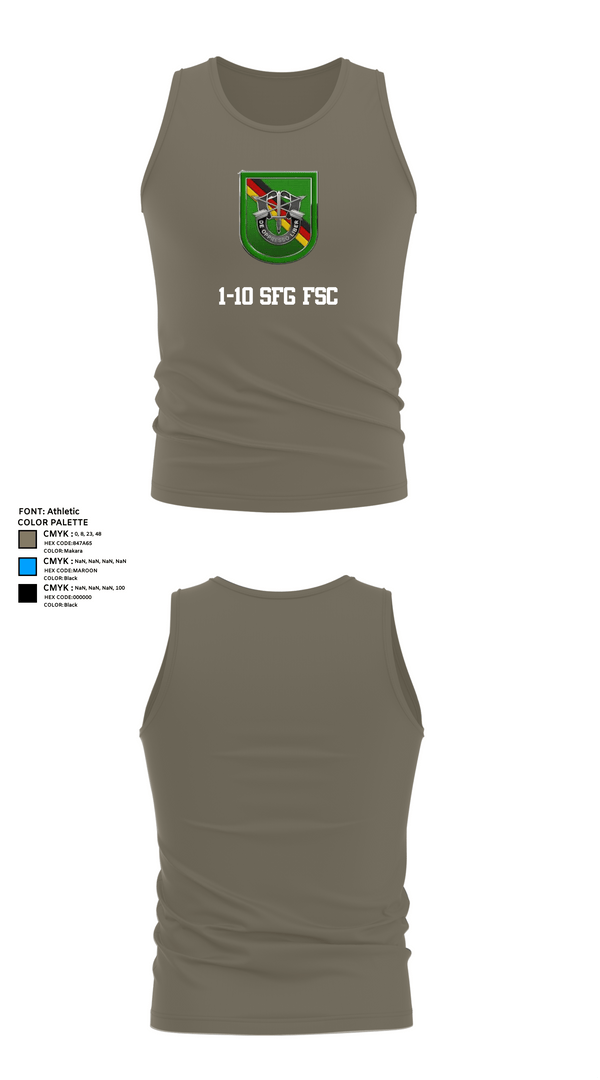 Tank Top, 1-10 SFG FSC, Army, Teamtime, Team time, sublimation, custom sports apparel, team uniforms, spirit wear, spiritwear, sports uniforms, custom shirts, team store, custom team store, fundraiser sports, apparel fundraiser