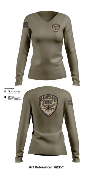 Women's Long Sleeve Vneck Shirt, Kemper County Sheriff’s Office, Police, Teamtime, Team time, sublimation, custom sports apparel, team uniforms, spirit wear, spiritwear, sports uniforms, custom shirts, team store, custom team store, fundraiser sports, apparel fundraiser
