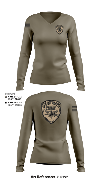 Kemper County Sheriff’s Office 63842297 Women's Long Sleeve V-neck Shirt - 2