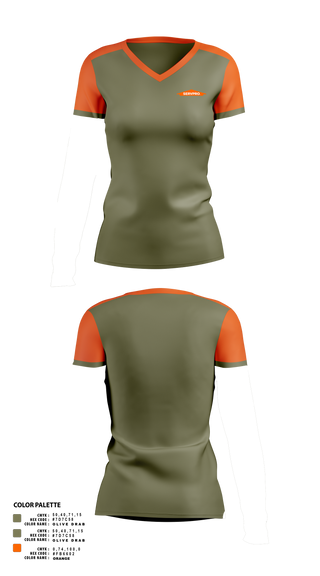 Womens Short Sleeve Vneck Shirt, Servpro, , Teamtime, Team time, sublimation, custom sports apparel, team uniforms, spirit wear, spiritwear, sports uniforms, custom shirts, team store, custom team store, fundraiser sports, apparel fundraiser
