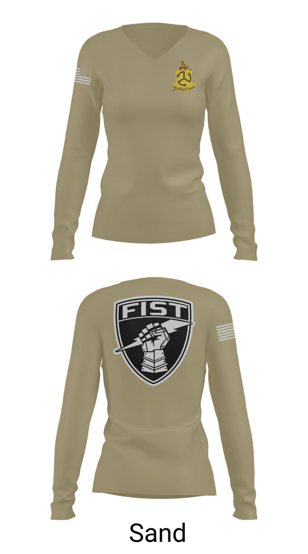 Womens Long Sleeve Vneck Shirt, 1-200 Infantry, National Guard, Teamtime, Team time, sublimation, custom sports apparel, team uniforms, spirit wear, spiritwear, sports uniforms, custom shirts, team store, custom team store, fundraiser sports, apparel fundraiser