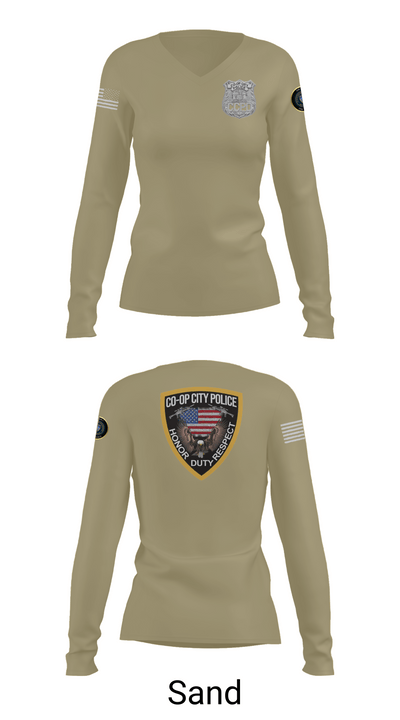 Co-op City Police Department 96634913 Women's Long Sleeve V-neck Shirt - 92