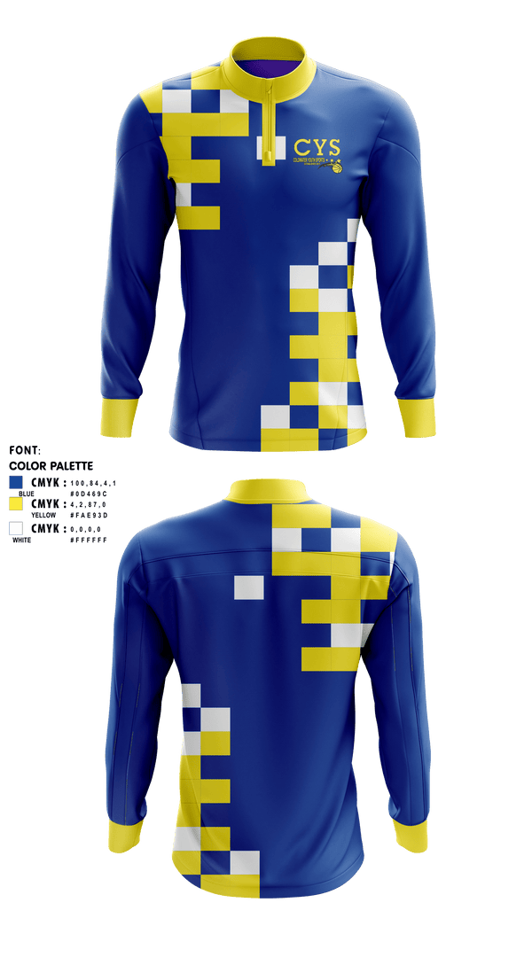 Quarter Zip Jacket, ColdWater Cougara 'Shelby Youth Sports', Track & Field, Teamtime, Team time, sublimation, custom sports apparel, team uniforms, spirit wear, spiritwear, sports uniforms, custom shirts, team store, custom team store, fundraiser sports, apparel fundraiser