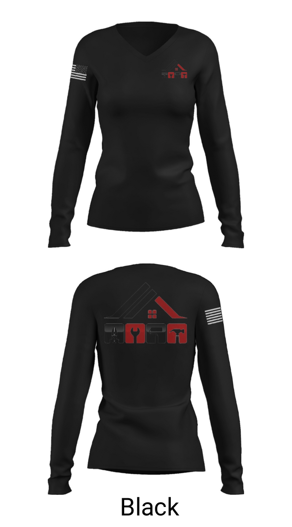 Womens Long Sleeve Vneck Shirt, REPAIR & REMODEL SOLUTIONS LLC, , Teamtime, Team time, sublimation, custom sports apparel, team uniforms, spirit wear, spiritwear, sports uniforms, custom shirts, team store, custom team store, fundraiser sports, apparel fundraiser