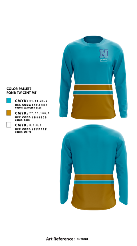 Long Sleeve Performance Shirt, Norwayne Middle School Basketball, Men's Basketball, Teamtime, Team time, sublimation, custom sports apparel, team uniforms, spirit wear, spiritwear, sports uniforms, custom shirts, team store, custom team store, fundraiser sports, apparel fundraiser