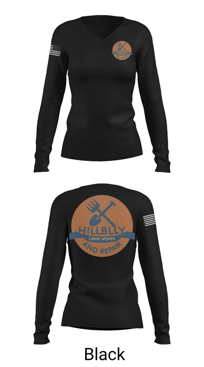 Hillbilly Lawn Works And Repair 55807073 Women's Long Sleeve V-neck Shirt - 35