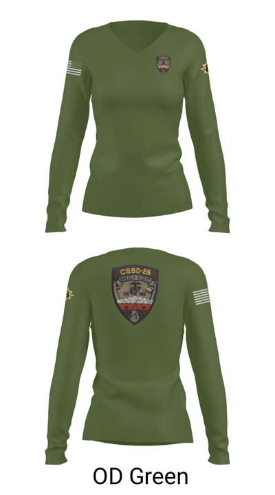 CSSD 28 45514378 Women's Long Sleeve V-neck Shirt - 57