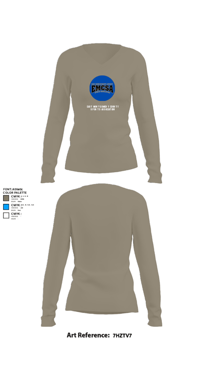 East Montgomery County Sports Association 83538044 Women's Long Sleeve V-neck Shirt - 25