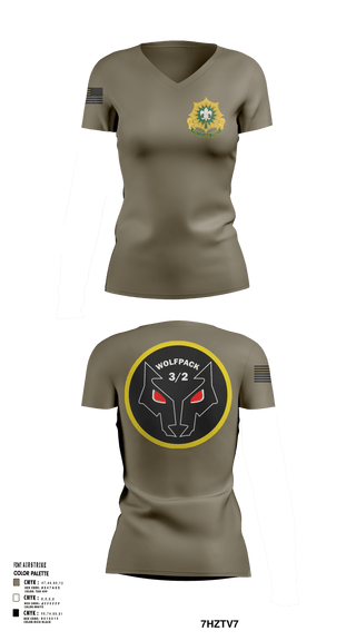 Womens Short Sleeve Vneck Shirt, Fury TRP 3/2CR, Army, Teamtime, Team time, sublimation, custom sports apparel, team uniforms, spirit wear, spiritwear, sports uniforms, custom shirts, team store, custom team store, fundraiser sports, apparel fundraiser