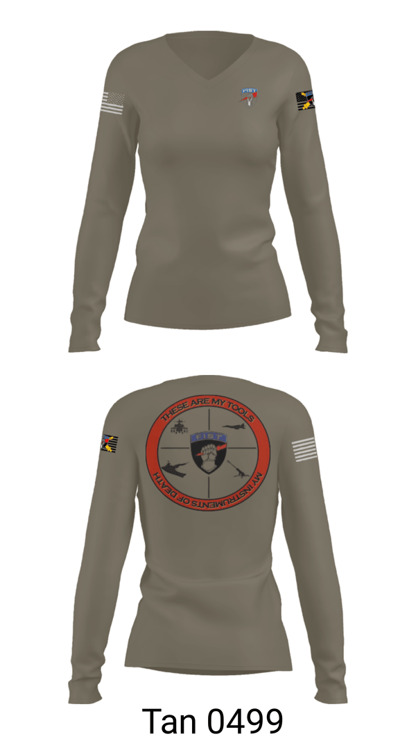 Womens Long Sleeve Vneck Shirt, FiST, Army, Teamtime, Team time, sublimation, custom sports apparel, team uniforms, spirit wear, spiritwear, sports uniforms, custom shirts, team store, custom team store, fundraiser sports, apparel fundraiser