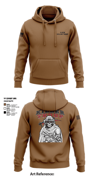 Hoodie, 3/2CR Killer Troop, Army, Teamtime, Team time, sublimation, custom sports apparel, team uniforms, spirit wear, spiritwear, sports uniforms, custom shirts, team store, custom team store, fundraiser sports, apparel fundraiser