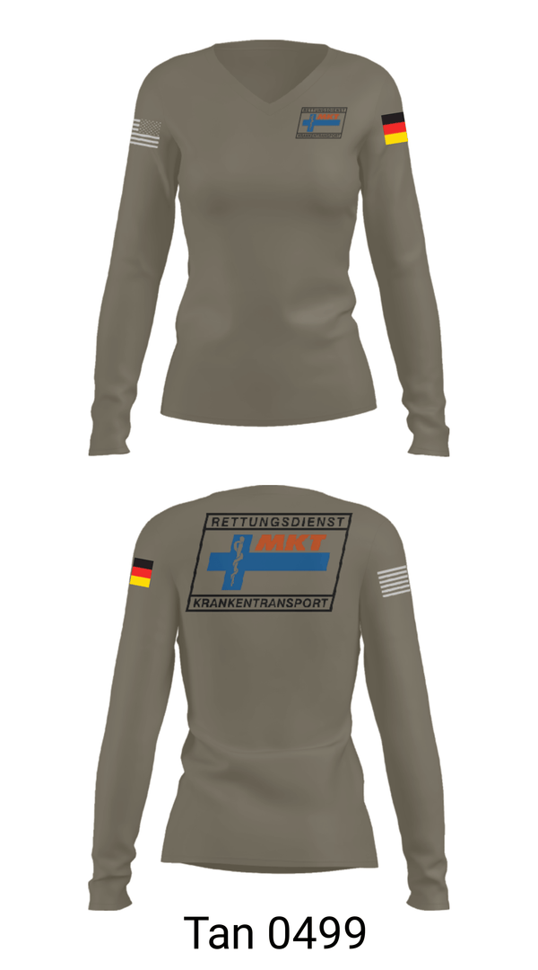 Women's Long Sleeve Vneck Shirt, MKT Ingolstadt, Fire Department, Teamtime, Team time, sublimation, custom sports apparel, team uniforms, spirit wear, spiritwear, sports uniforms, custom shirts, team store, custom team store, fundraiser sports, apparel fundraiser