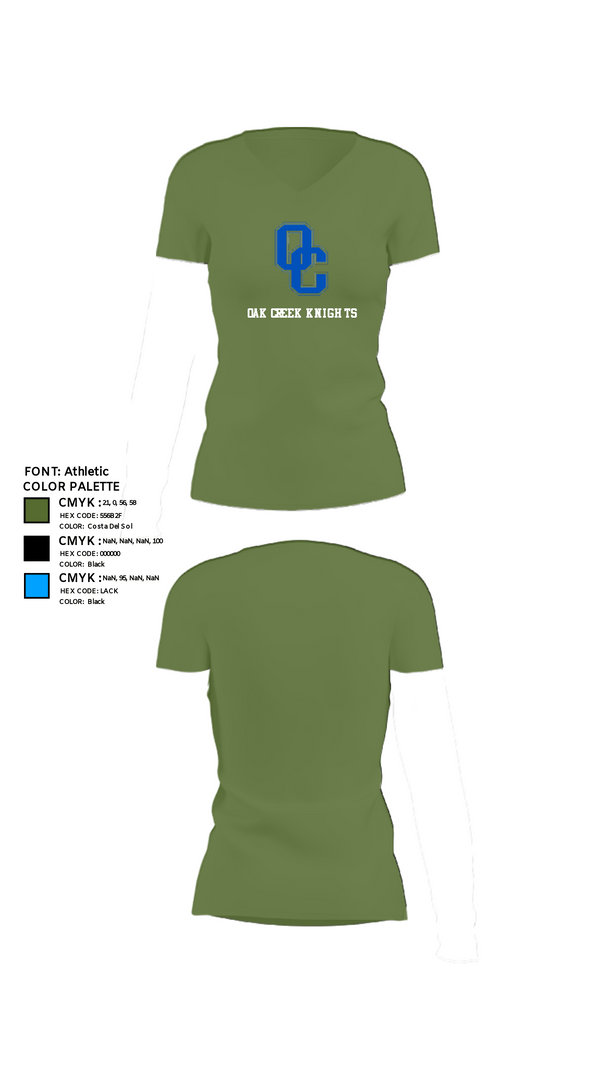 Women's Short Sleeve Vneck Shirt, Oak Creek Knights, Men's Volleyball, Teamtime, Team time, sublimation, custom sports apparel, team uniforms, spirit wear, spiritwear, sports uniforms, custom shirts, team store, custom team store, fundraiser sports, apparel fundraiser