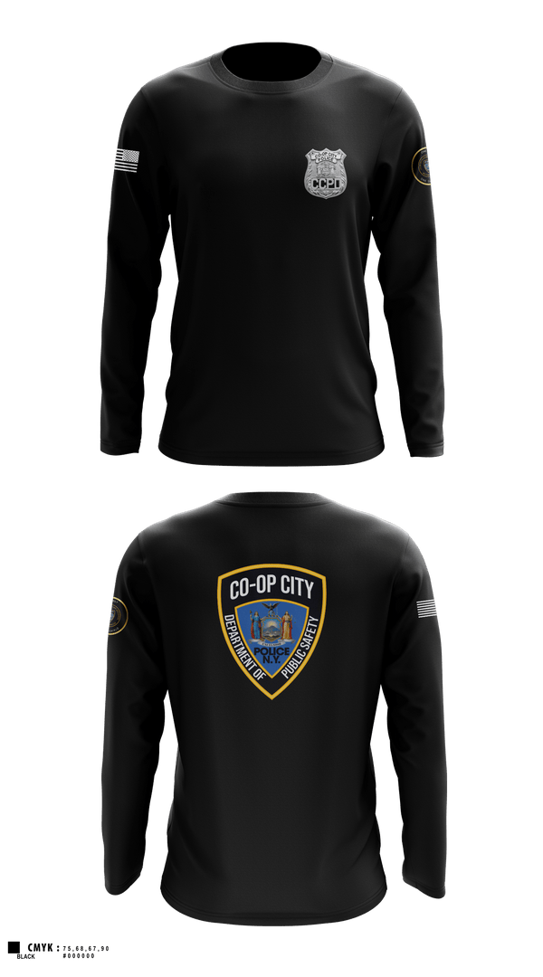 Long Sleeve Performance Shirt, Co-op City Police Department, Police, Teamtime, Team time, sublimation, custom sports apparel, team uniforms, spirit wear, spiritwear, sports uniforms, custom shirts, team store, custom team store, fundraiser sports, apparel fundraiser