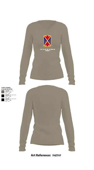 Womens Long Sleeve Vneck Shirt, 10th Army Air and Missile Command, Army, Teamtime, Team time, sublimation, custom sports apparel, team uniforms, spirit wear, spiritwear, sports uniforms, custom shirts, team store, custom team store, fundraiser sports, apparel fundraiser