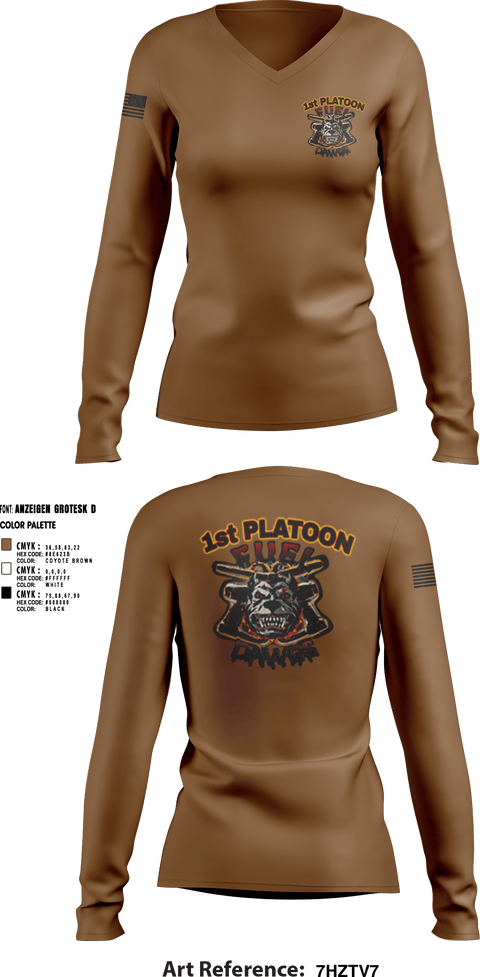 Womens Long Sleeve Vneck Shirt, Fuel Dawgs, Army, Teamtime, Team time, sublimation, custom sports apparel, team uniforms, spirit wear, spiritwear, sports uniforms, custom shirts, team store, custom team store, fundraiser sports, apparel fundraiser