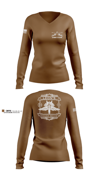 Womens Long Sleeve Vneck Shirt 1, Q TROOP 2/278 ACR, National Guard, Teamtime, Team time, sublimation, custom sports apparel, team uniforms, spirit wear, spiritwear, sports uniforms, custom shirts, team store, custom team store, fundraiser sports, apparel fundraiser