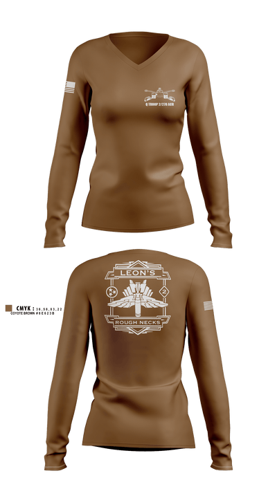 Q TROOP 2/278 ACR 39002186 Women's Long Sleeve V-neck Shirt -1 1