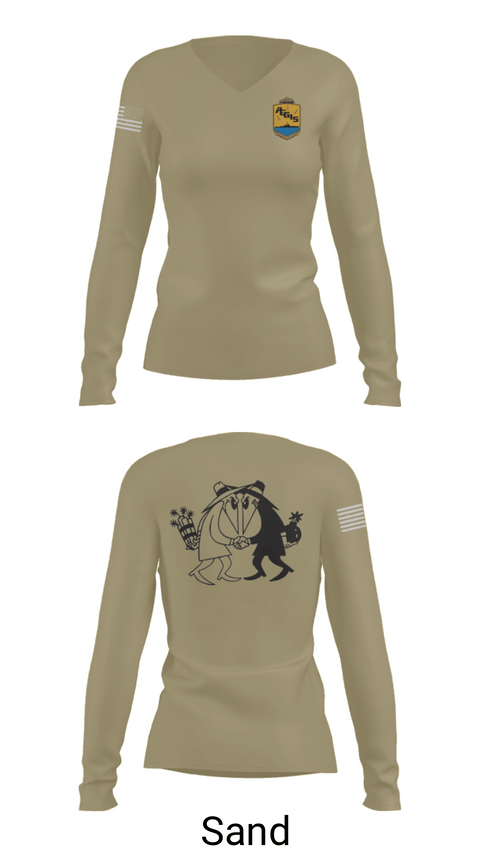 Women's Long Sleeve Vneck Shirt, CF, Navy, Teamtime, Team time, sublimation, custom sports apparel, team uniforms, spirit wear, spiritwear, sports uniforms, custom shirts, team store, custom team store, fundraiser sports, apparel fundraiser