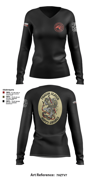 Marine Wing Support Squadron 473 1974878 Women's Long Sleeve V-neck Shirt - 6