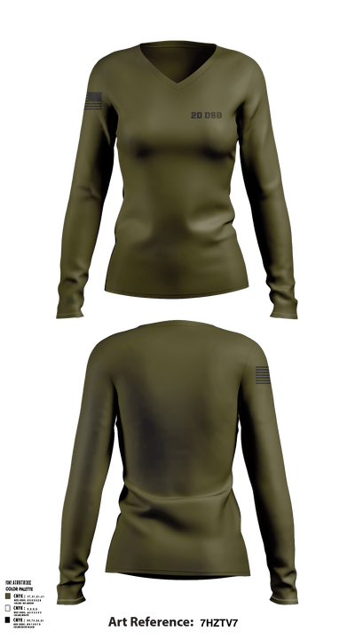 2d dsb 48346741 Women's Long Sleeve V-neck Shirt -1 1