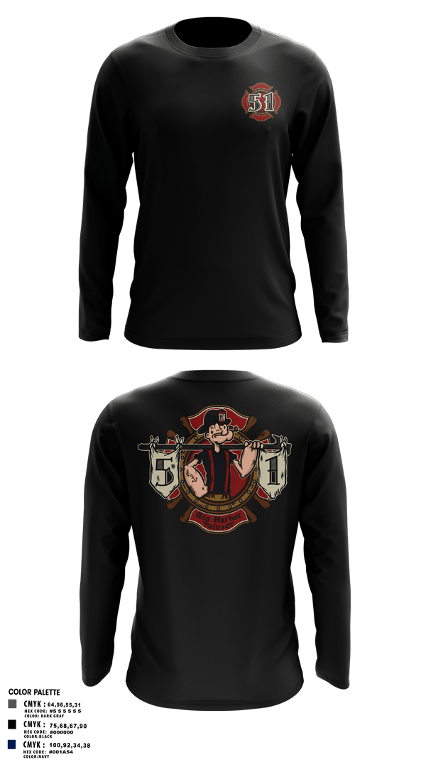 Long Sleeve Performance Shirt, Station 51, Fire Department, Teamtime, Team time, sublimation, custom sports apparel, team uniforms, spirit wear, spiritwear, sports uniforms, custom shirts, team store, custom team store, fundraiser sports, apparel fundraiser