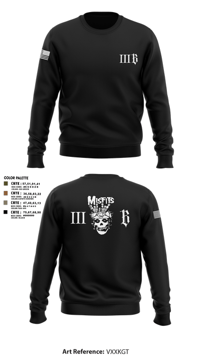 3B 1-325 AIR, 2BCT, 82ND ABN DIV 78191368 Crew Neck Sweatshirt - 108