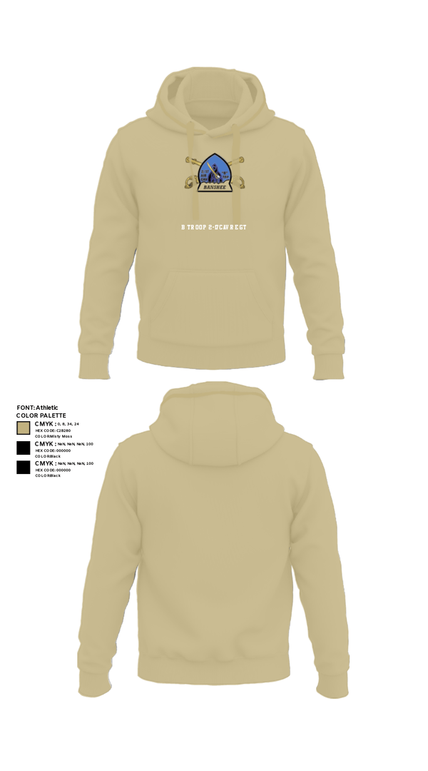 Hoodie, B Troop 2-17 Cav REGT, , Teamtime, Team time, sublimation, custom sports apparel, team uniforms, spirit wear, spiritwear, sports uniforms, custom shirts, team store, custom team store, fundraiser sports, apparel fundraiser