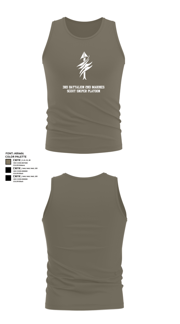Tank Top, 3rd Battalion 2nd Marines Scout Sniper Platoon, Marines, Teamtime, Team time, sublimation, custom sports apparel, team uniforms, spirit wear, spiritwear, sports uniforms, custom shirts, team store, custom team store, fundraiser sports, apparel fundraiser