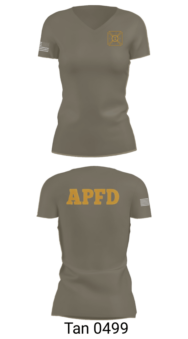 Womens Short Sleeve Vneck Shirt, APSLFD, Fire Department, Teamtime, Team time, sublimation, custom sports apparel, team uniforms, spirit wear, spiritwear, sports uniforms, custom shirts, team store, custom team store, fundraiser sports, apparel fundraiser