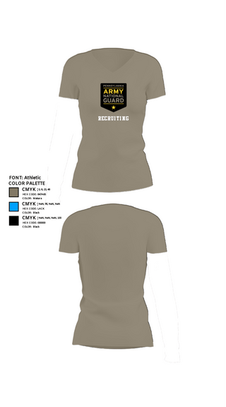 Womens Short Sleeve Vneck Shirt, Recruiting, National Guard, Teamtime, Team time, sublimation, custom sports apparel, team uniforms, spirit wear, spiritwear, sports uniforms, custom shirts, team store, custom team store, fundraiser sports, apparel fundraiser