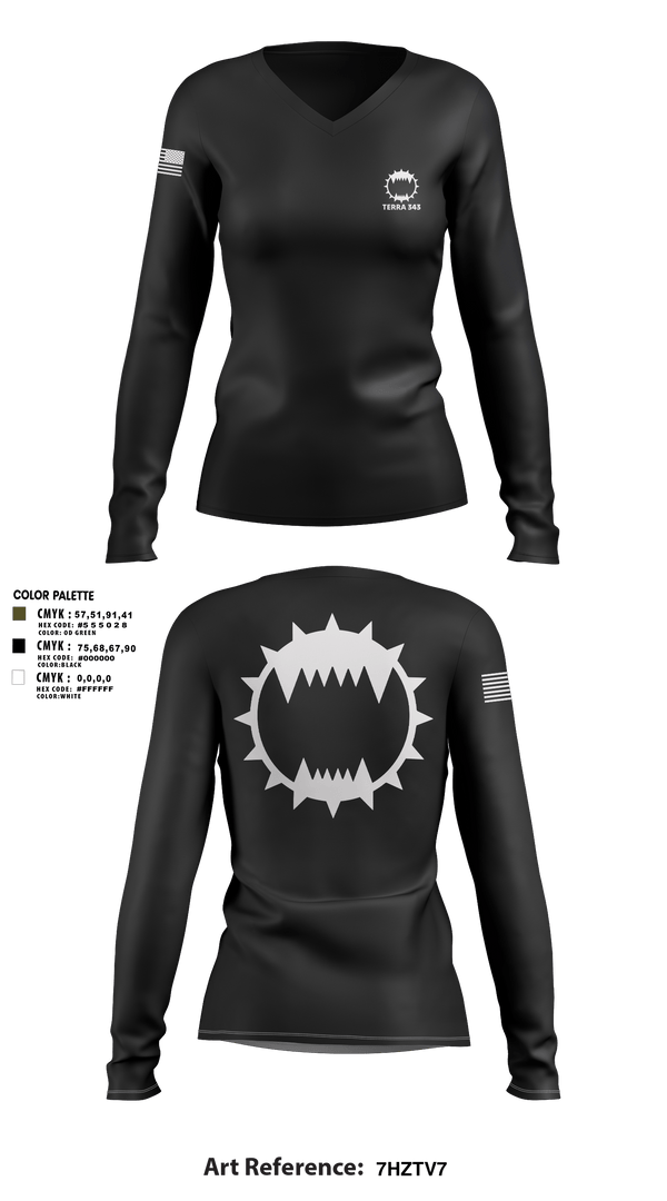 Women's Long Sleeve Vneck Shirt, Terra 343, , Teamtime, Team time, sublimation, custom sports apparel, team uniforms, spirit wear, spiritwear, sports uniforms, custom shirts, team store, custom team store, fundraiser sports, apparel fundraiser
