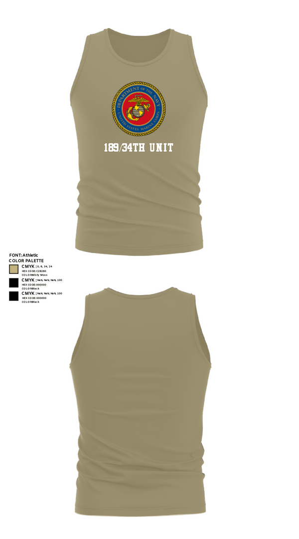 Tank Top, 189/34th unit, Marines, Teamtime, Team time, sublimation, custom sports apparel, team uniforms, spirit wear, spiritwear, sports uniforms, custom shirts, team store, custom team store, fundraiser sports, apparel fundraiser