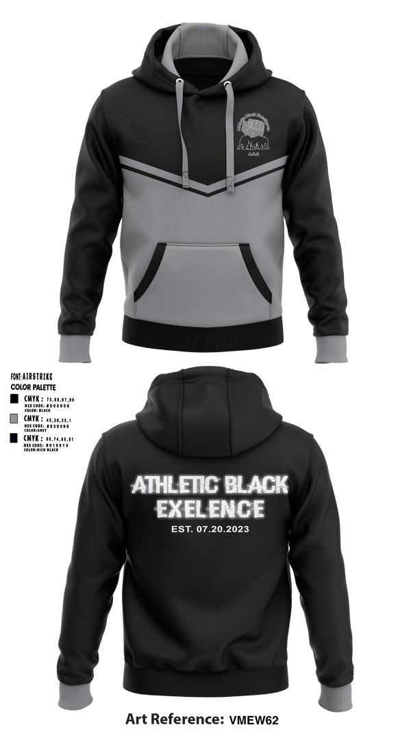 Hoodie, Athletic black excellence 2, Spirit Store, Teamtime, Team time, sublimation, custom sports apparel, team uniforms, spirit wear, spiritwear, sports uniforms, custom shirts, team store, custom team store, fundraiser sports, apparel fundraiser