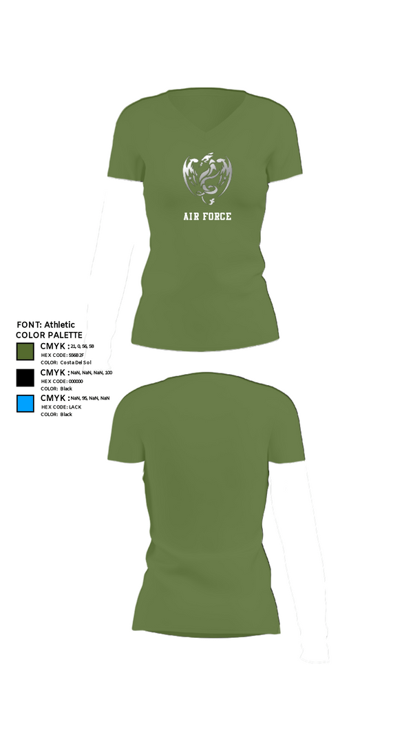 Women's Short Sleeve Vneck Shirt, 18th Air Support Operations Group, Air Force, Teamtime, Team time, sublimation, custom sports apparel, team uniforms, spirit wear, spiritwear, sports uniforms, custom shirts, team store, custom team store, fundraiser sports, apparel fundraiser