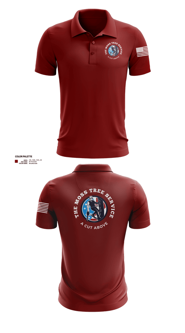 Short Sleeve Performance Polo, The Moss Tree Service, , Teamtime, Team time, sublimation, custom sports apparel, team uniforms, spirit wear, spiritwear, sports uniforms, custom shirts, team store, custom team store, fundraiser sports, apparel fundraiser