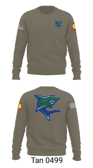 Crew Neck Sweatshirt, Bullshark Battalion, Army, Teamtime, Team time, sublimation, custom sports apparel, team uniforms, spirit wear, spiritwear, sports uniforms, custom shirts, team store, custom team store, fundraiser sports, apparel fundraiser