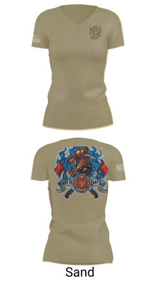Womens Short Sleeve Vneck Shirt, Golden Fire Dept., , Teamtime, Team time, sublimation, custom sports apparel, team uniforms, spirit wear, spiritwear, sports uniforms, custom shirts, team store, custom team store, fundraiser sports, apparel fundraiser