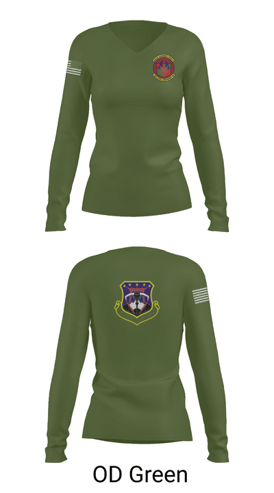 18th Civil Engineer Sq 16375952 Women's Long Sleeve V-neck Shirt - 57