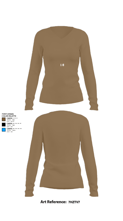 1/8 74512823 Women's Long Sleeve V-neck Shirt - 2