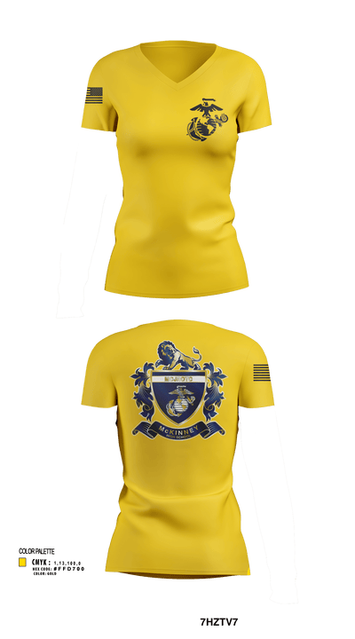 MHS MCJROTC 59562890 Women's Short Sleeve V-neck Shirt - 114