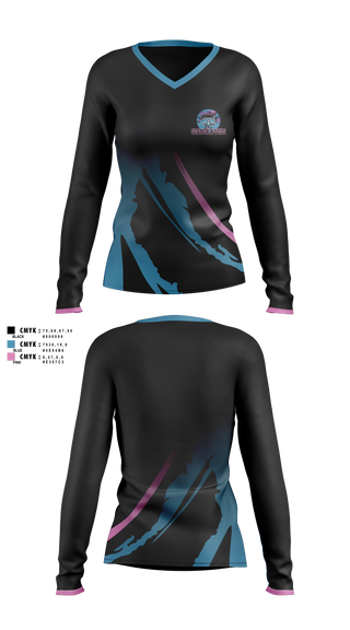 Womens Long Sleeve Vneck Shirt, SearchNSeize, Swimming, Teamtime, Team time, sublimation, custom sports apparel, team uniforms, spirit wear, spiritwear, sports uniforms, custom shirts, team store, custom team store, fundraiser sports, apparel fundraiser