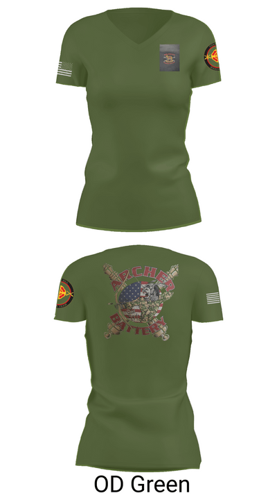 Archer Battery 2-2 FA 26774944 Women's Short Sleeve V-neck Shirt - 48