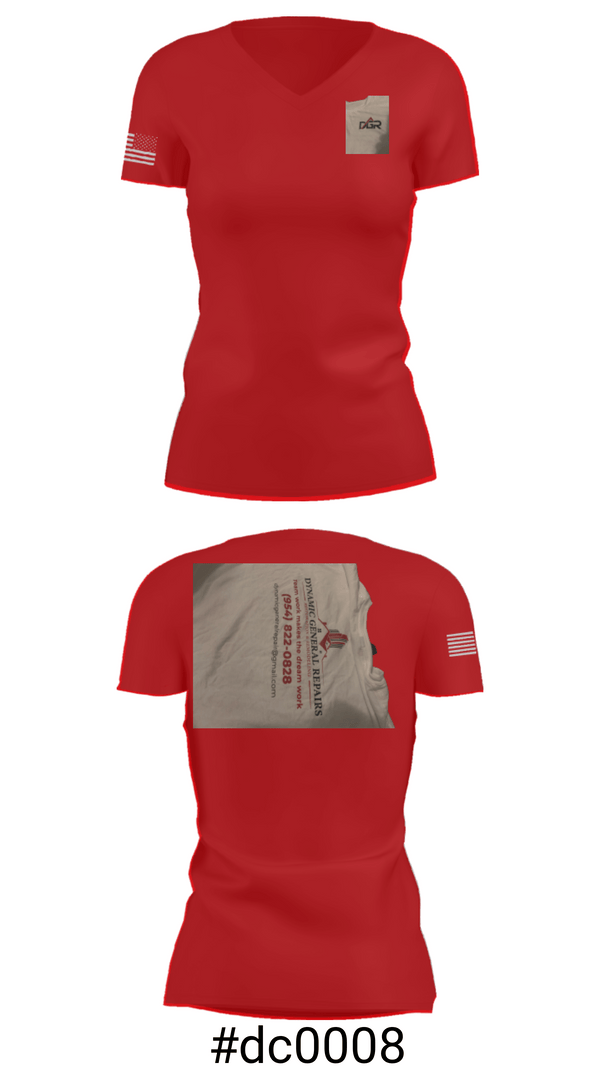 Women's Short Sleeve Vneck Shirt, Dynamic General Repairs Inc, , Teamtime, Team time, sublimation, custom sports apparel, team uniforms, spirit wear, spiritwear, sports uniforms, custom shirts, team store, custom team store, fundraiser sports, apparel fundraiser