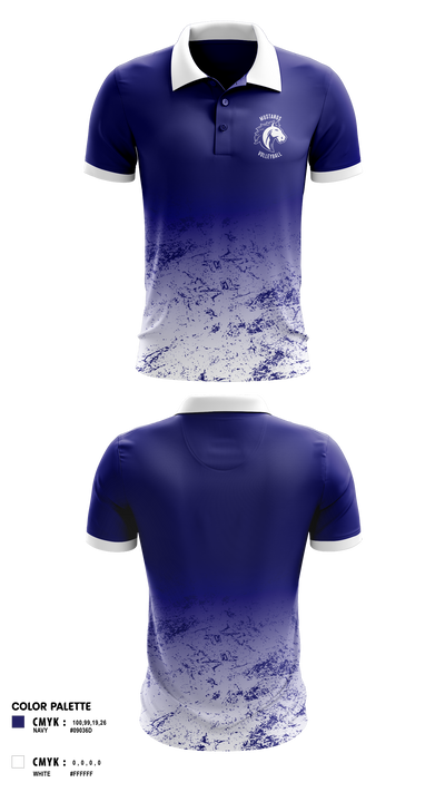 Mustangs Volleyball 81699513 Short Sleeve Performance Polo - 1