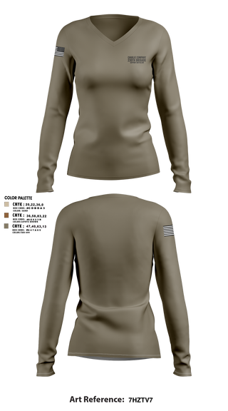 Womens Long Sleeve Vneck Shirt 1, , National Guard, Teamtime, Team time, sublimation, custom sports apparel, team uniforms, spirit wear, spiritwear, sports uniforms, custom shirts, team store, custom team store, fundraiser sports, apparel fundraiser