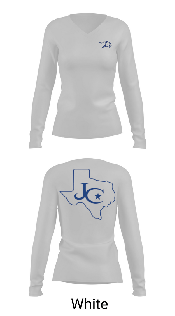 Womens Long Sleeve Vneck Shirt, Jarrell High School Golf, Golf, Teamtime, Team time, sublimation, custom sports apparel, team uniforms, spirit wear, spiritwear, sports uniforms, custom shirts, team store, custom team store, fundraiser sports, apparel fundraiser