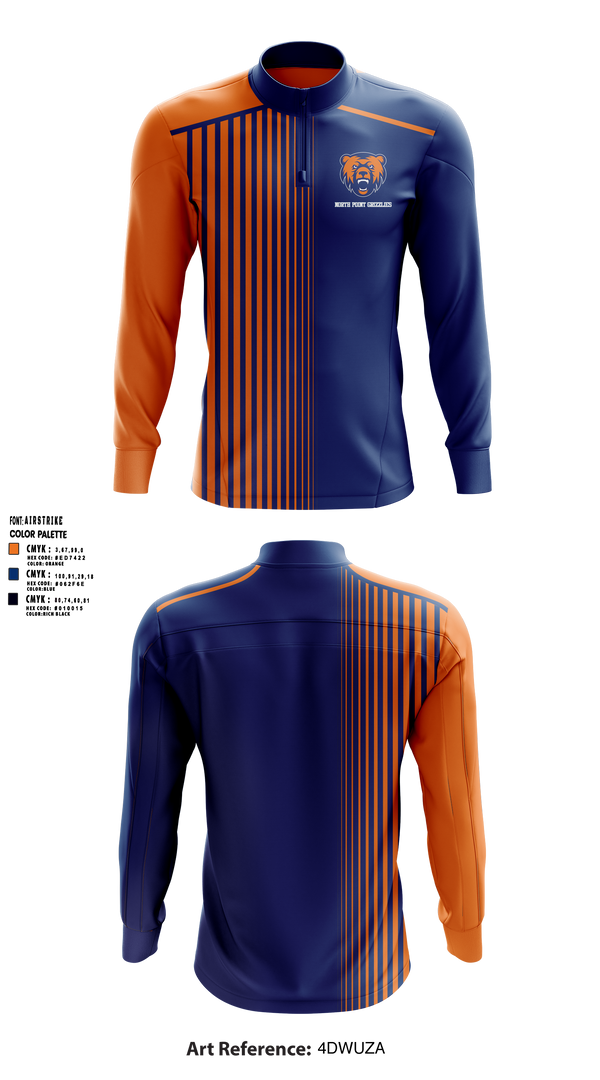 Quarter Zip Jacket, North Point Grizzlies, Golf, Teamtime, Team time, sublimation, custom sports apparel, team uniforms, spirit wear, spiritwear, sports uniforms, custom shirts, team store, custom team store, fundraiser sports, apparel fundraiser